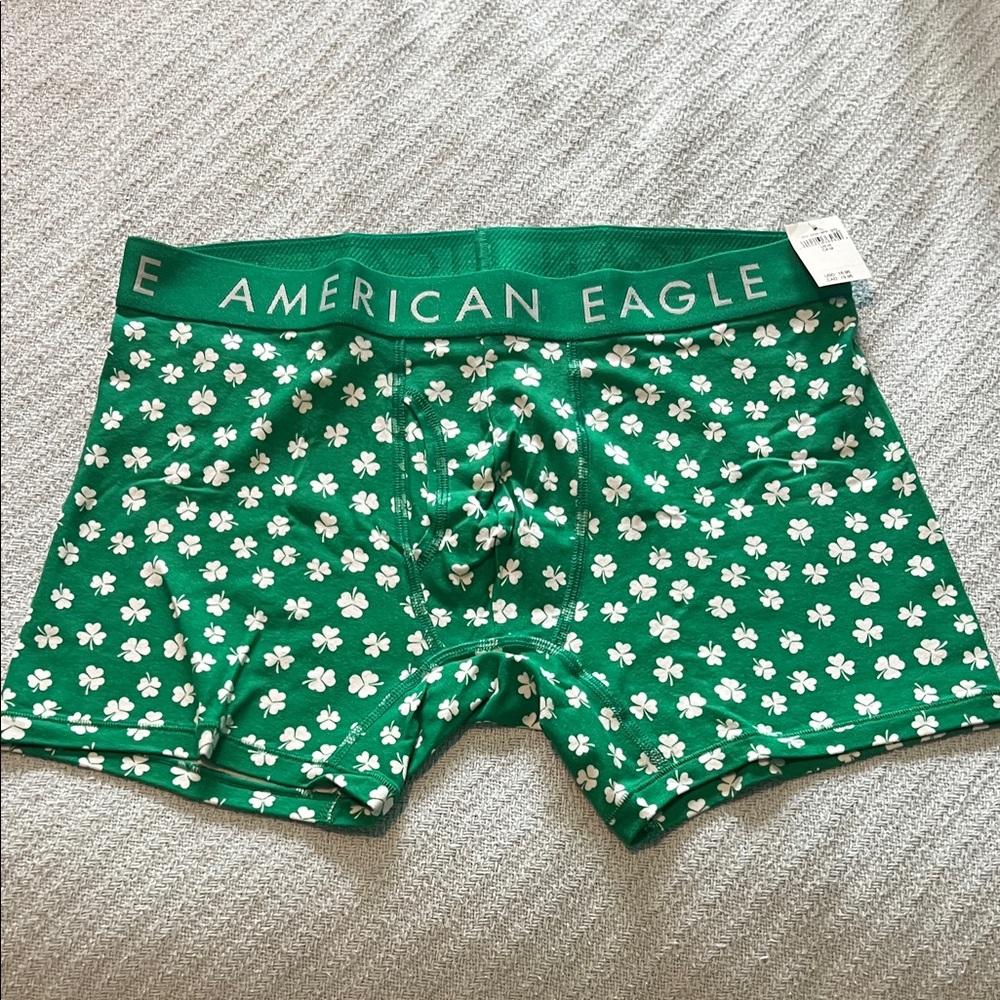 American Eagle Outfitters Green Clover-Print Boxer Briefs